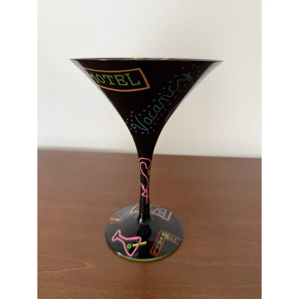 Lolita Neon-Tini Martini Glass 7oz Love My Martini Handpainted